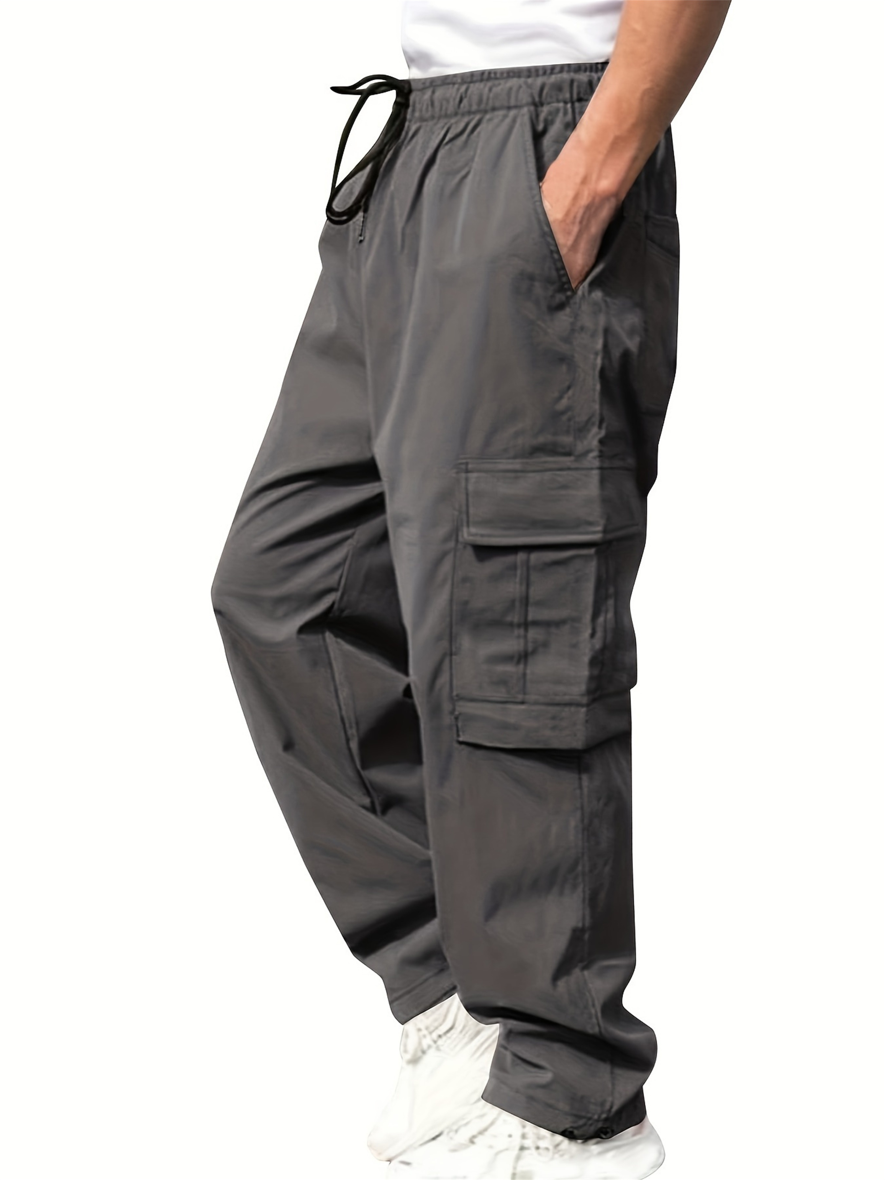 NewMen's Cargo pantalon coton noir pantalon de travail grande taille nouvel été décontracté escalade Joggers homme pantalons de survêtement printemps automne pantalon: XXL / Clair