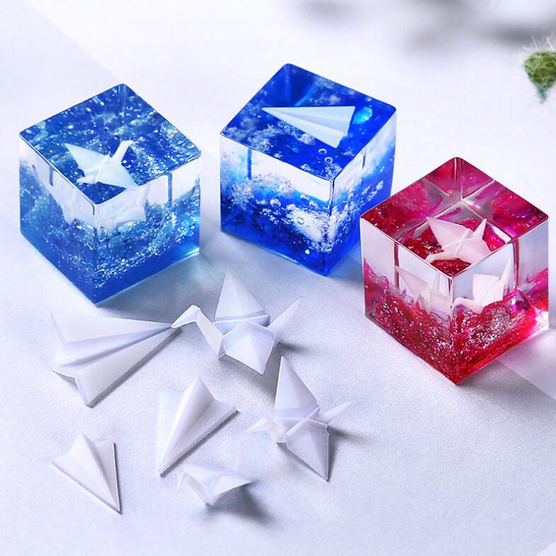 3 pcs/lot Different style Resin mini Paper Crane Paper Plane material epoxy mold makeing jewelry filling for DIY jewelry