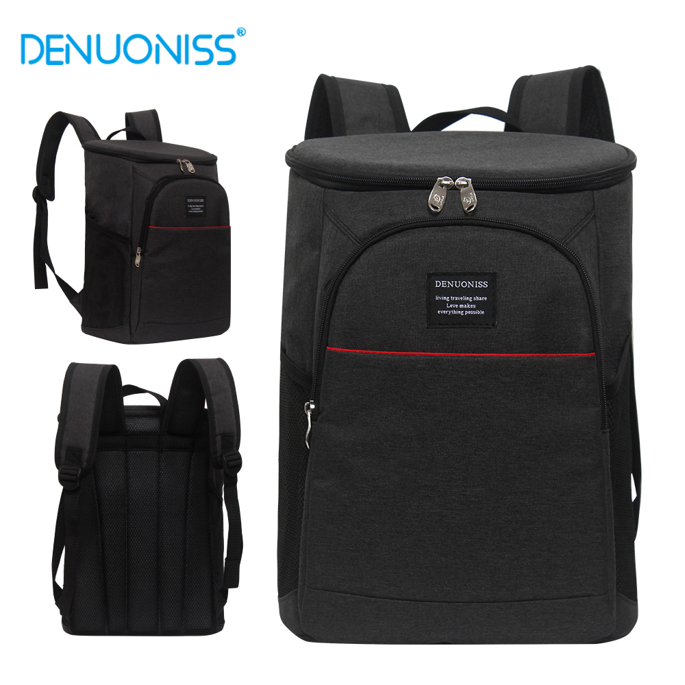 DENUONISS 20L Thermo-Kühltasche, stilvoller multifunktionaler isolierter Rucksack, wasserdichte Picknick-Kühlschranktasche und Flaschenöffner