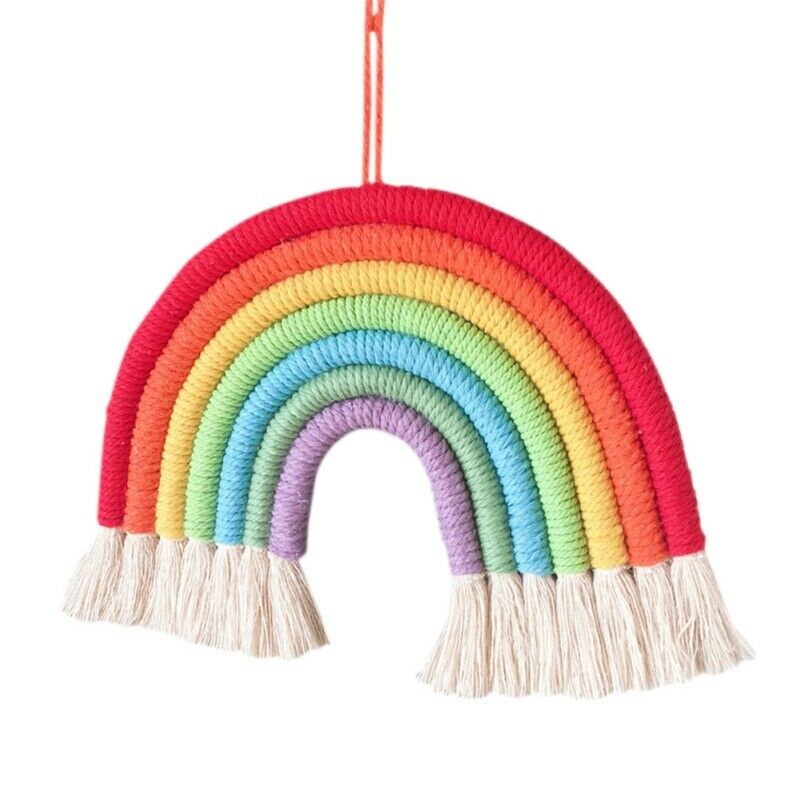 Kleurrijke Regenboog Macrame Tapestry Opknoping Geweven Macrame Tapestry Handgemaakte Woondecoratie Craft Voor Kinderen Room Decor: F