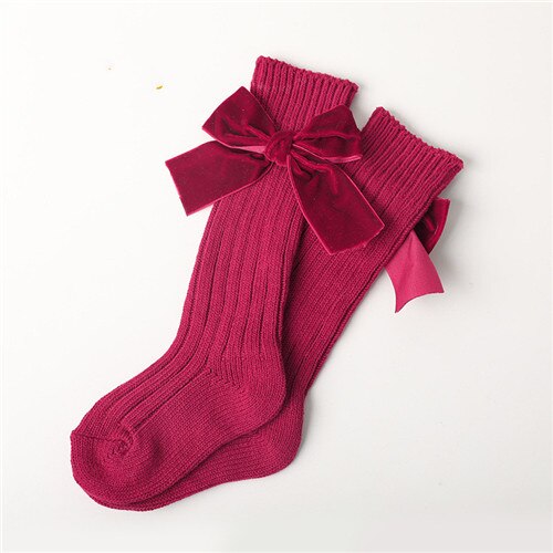 Lawadka Knit Baby Knie Hoge Sokken Winter Warme Sokken Voor Kinderen Mode Boog Baby Meisjes Lange Sokken Baby Goedkope Stuff accessoires: style 3 / S 0to2Years
