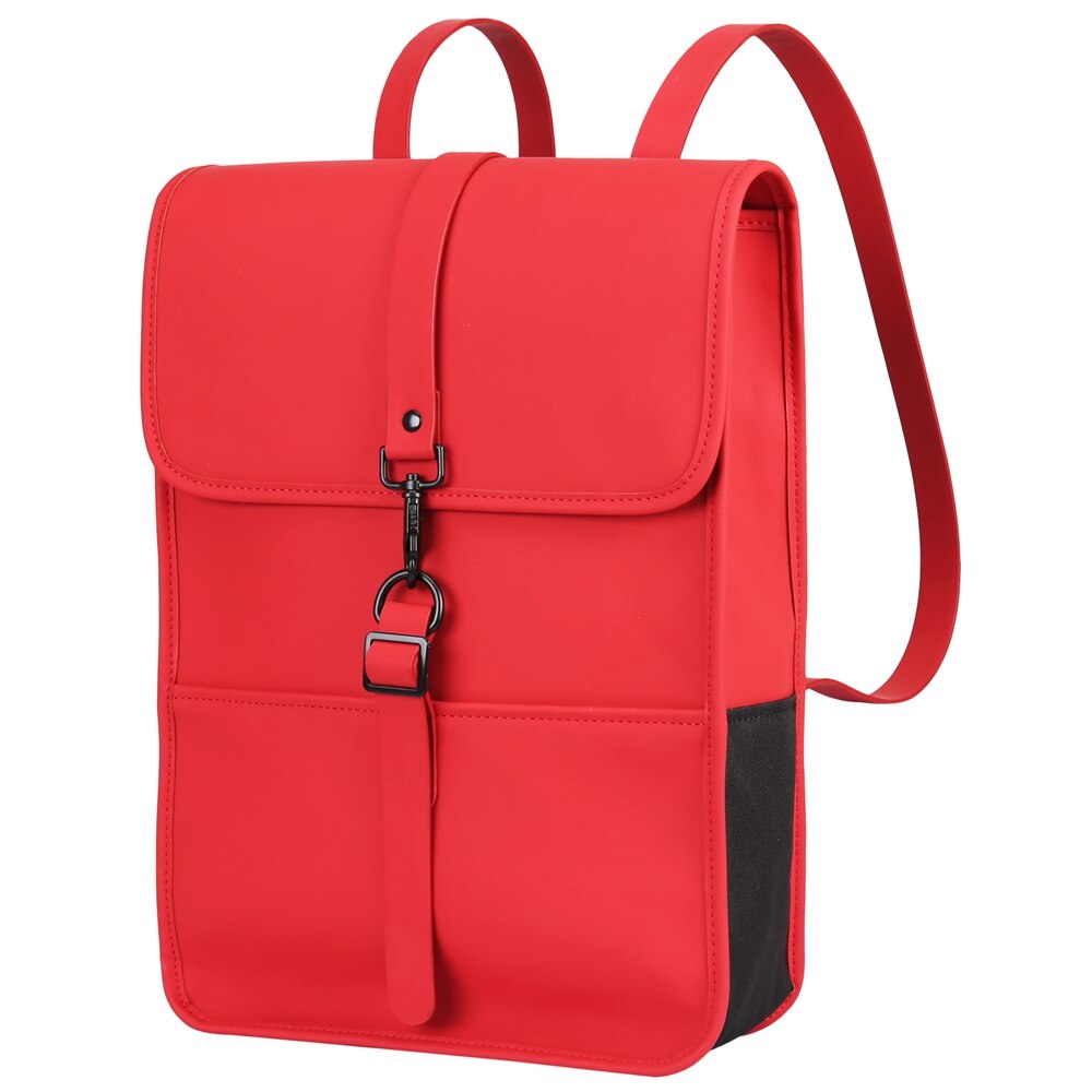 Wasserdicht PU Leder Rucksack Frauen Multi Tasche Reise Rucksäcke Weibliche Frau Rucksack Schule Tasche Für Teenager Mädchen: Rot