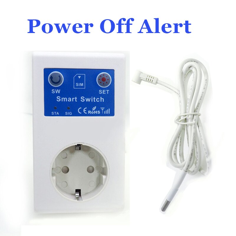 EU GSM Power Socket Remote Control 16A Smart Power Socket Outlet Temperature Sensor Controller Plug Intelligent Relay: Blue1