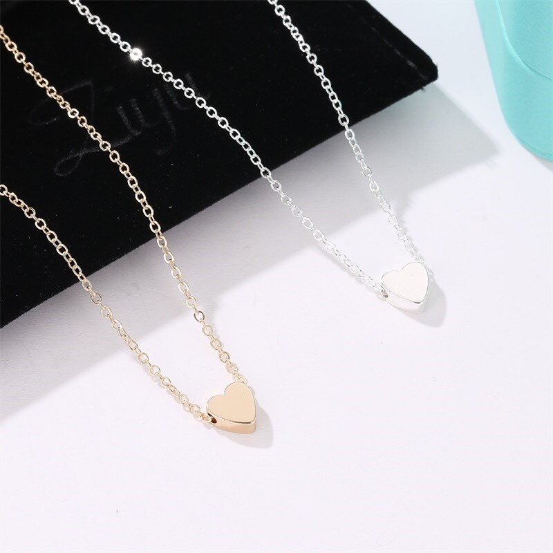 Trendy Heart Clavicle Pendant Necklace For Women Female Gold Chain Necklaces Ladies Heart-Shaped Jewelry