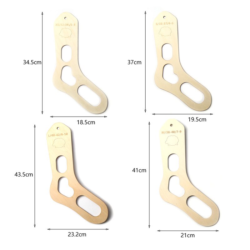 2Pcs Natuurlijke Hout Sok Blocker Voor Diy Sok XS-L Breien Sok Vormen Vormen Breien Boord Gereedschappen Voor Beginners ambachten