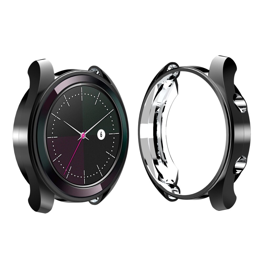 Tpu-hoesje voor huawei watch  gt 42mm, beschermhoes voor ultradun frame, smartwatchaccessoires: Zwart