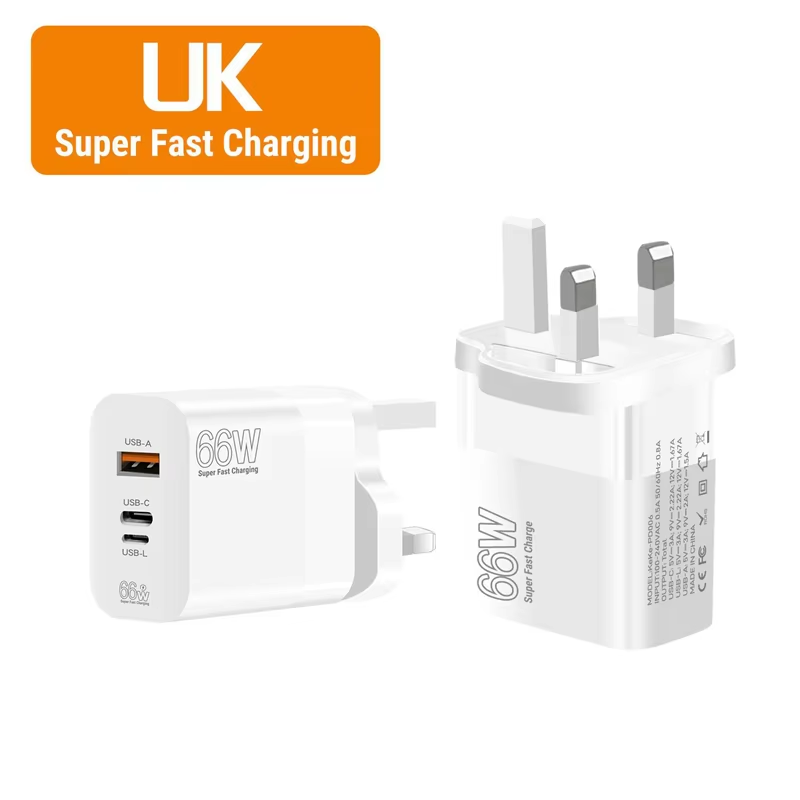 Xiaomi 66W Super Fast Charging Adapter PD Reverse Charger Suitable For Apple Huawei Xiaomi EU/US/UK Standards Phone Adapter: KR