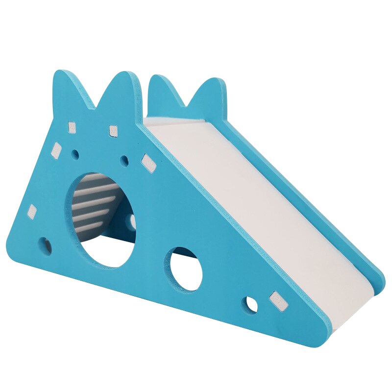 Zmontowany chomik zabawkowa zjeżdżalnia złoty niedźwiedź świnka morska kolorowa kabina zabawny oddychający dom chomika gniazdo akcesoria dla małych zwierząt: niebieski-B