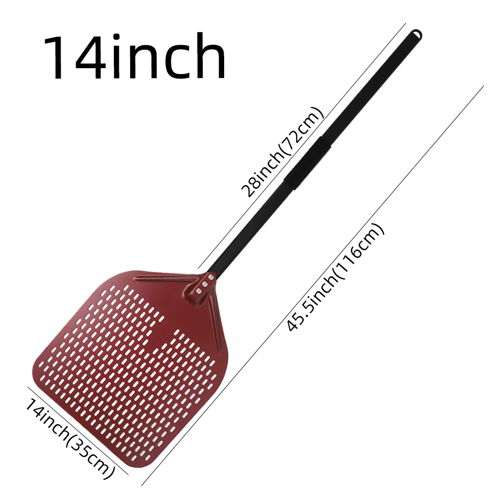13 14 Inch Long Handle Pizza Peel Paddle Adjustable Turning Shovel Baking Tools Kitchen Utensils Nonstick Pizza Turner for Oven: Dark Khaki