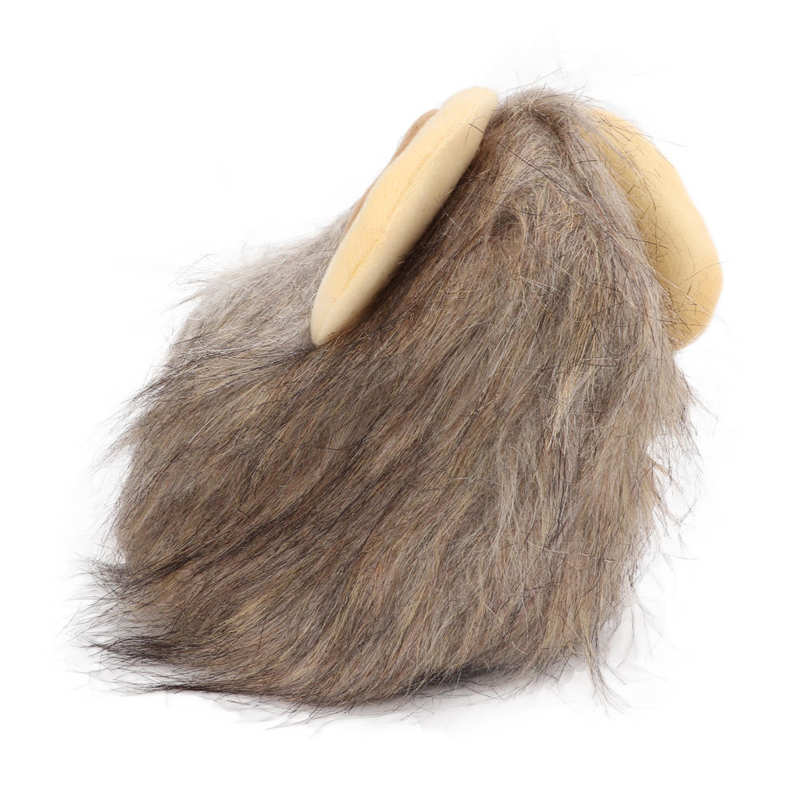 Cat Lion Mane Costume Adjustable Halloween Breathable Kitten Lion Hat with Plush Ears for Winter Lion Mane for Cats