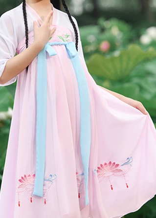 Meisjes Hanfu Chinese Oude Fee Elegante Kostuum Kinderen Chiffon Jurk Kinderen Tang-dynastie Folk Dance Stage Outfit DNV11947: Roze / 140cm