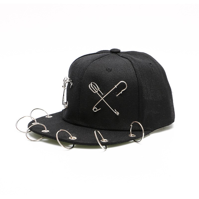 Punk stil sort forælder-barn hip hop hatte trend pin nitte kvast baseball kasketter til mænd kvinder street show afslappede hatte: B