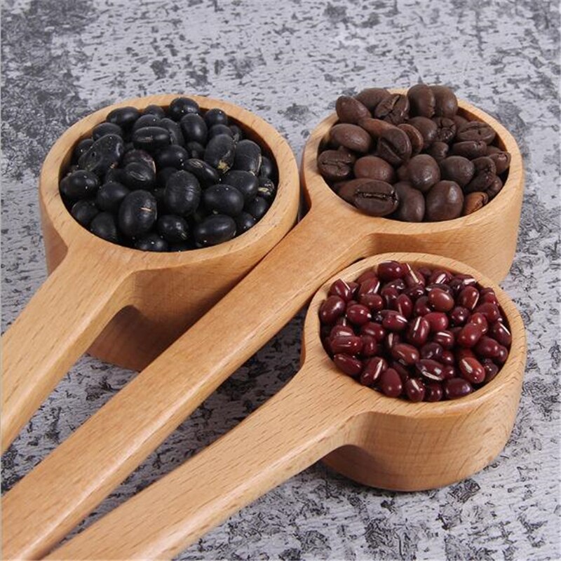 Lange Steel Houten Mesuring Lepel Houten Koffie Lepel Keuken Soep Lepels Home Keuken Mesuring Tools