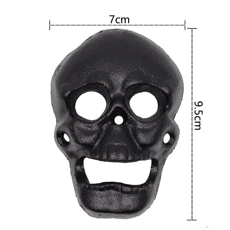 Vintage antieke ijzeren wandflesopener in de vorm van een schedel, bieropener voor aan de muur, decoratieve flesopener voor thuis of aan de muur.