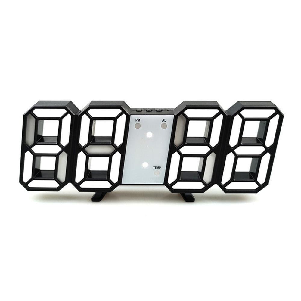 3D LED Digital Clock Glowing Night Mode Brightness Clock Wall Alarm Hanging Hour Clock Table Display 24/12 Adjustable Elect Z7X4