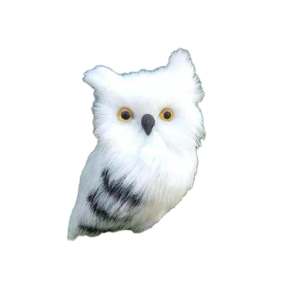 Cute Artificial Lifelike Animal Owl Miniature Plush Toy Garden Ornament Photo Props: Default Title