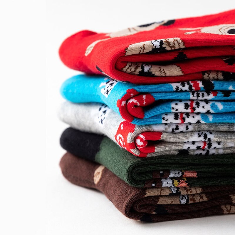 Funky Dog,Pet,Pug,Shiba Inu,Beagle,Buldog Socks Novelty Hosiery Women Ladies Socks Men Unisex Winter Cotton Happy Socks Female