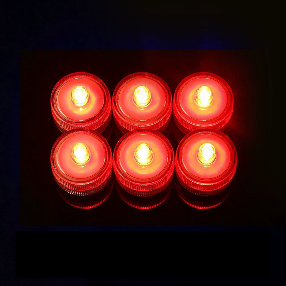 Waterproof Submersible LED Light Tea Lights Pond Underwater Small LED Lights for Wedding Home Vase Festival Party Decoration: Red / 16-20W