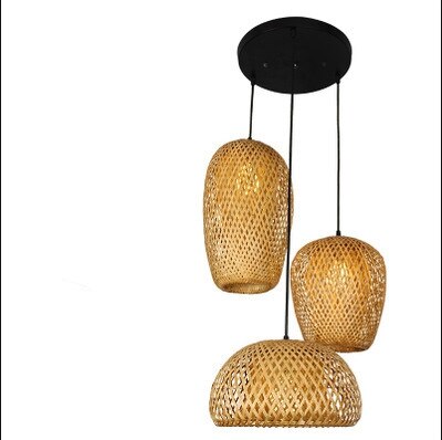 Chinese Hand Knitted Bamboo Art Pendant Lights Restaurant Caf Loft Hanging Pendant Lamp Home Decor Bamboo Led Light Fixtures