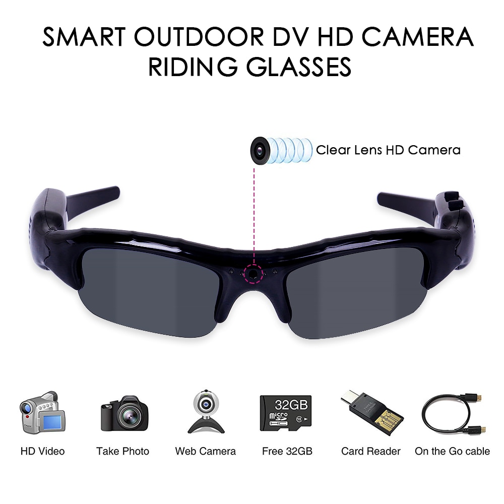 Digitale Camera Zonnebril HD Bril Eyewear DVR Video Recorder 3 in 1 Rijden zonnebril