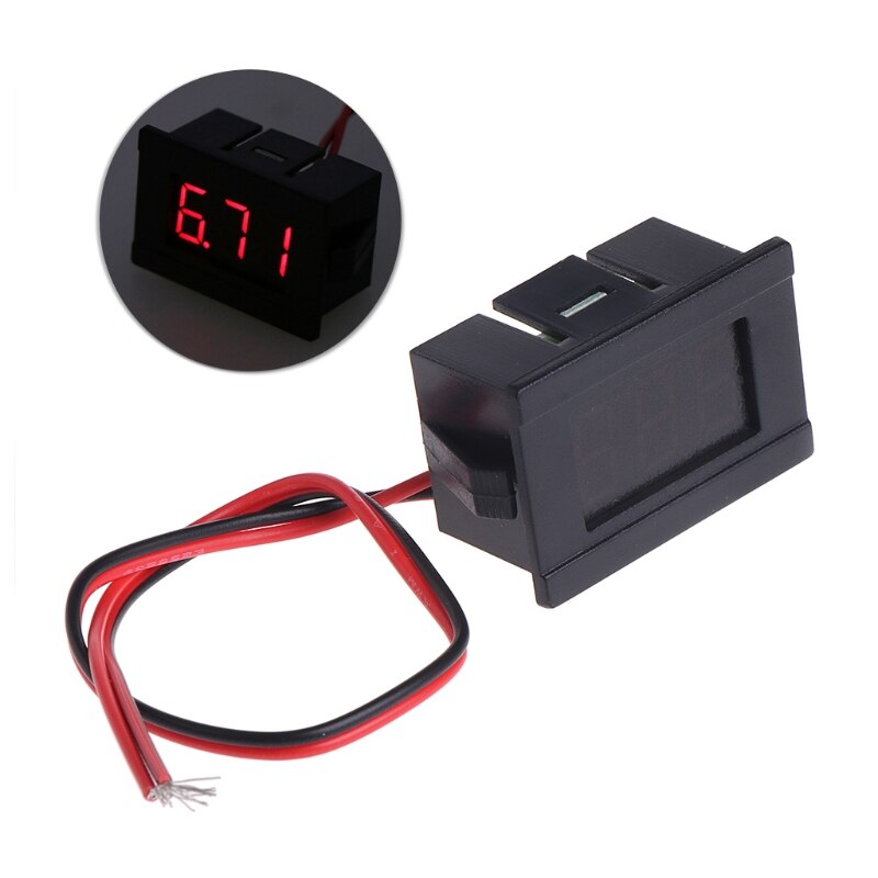 2 cables CC 4,5-30 V Mini LED pantalla Digital voltímetro voltaje Panel medidor