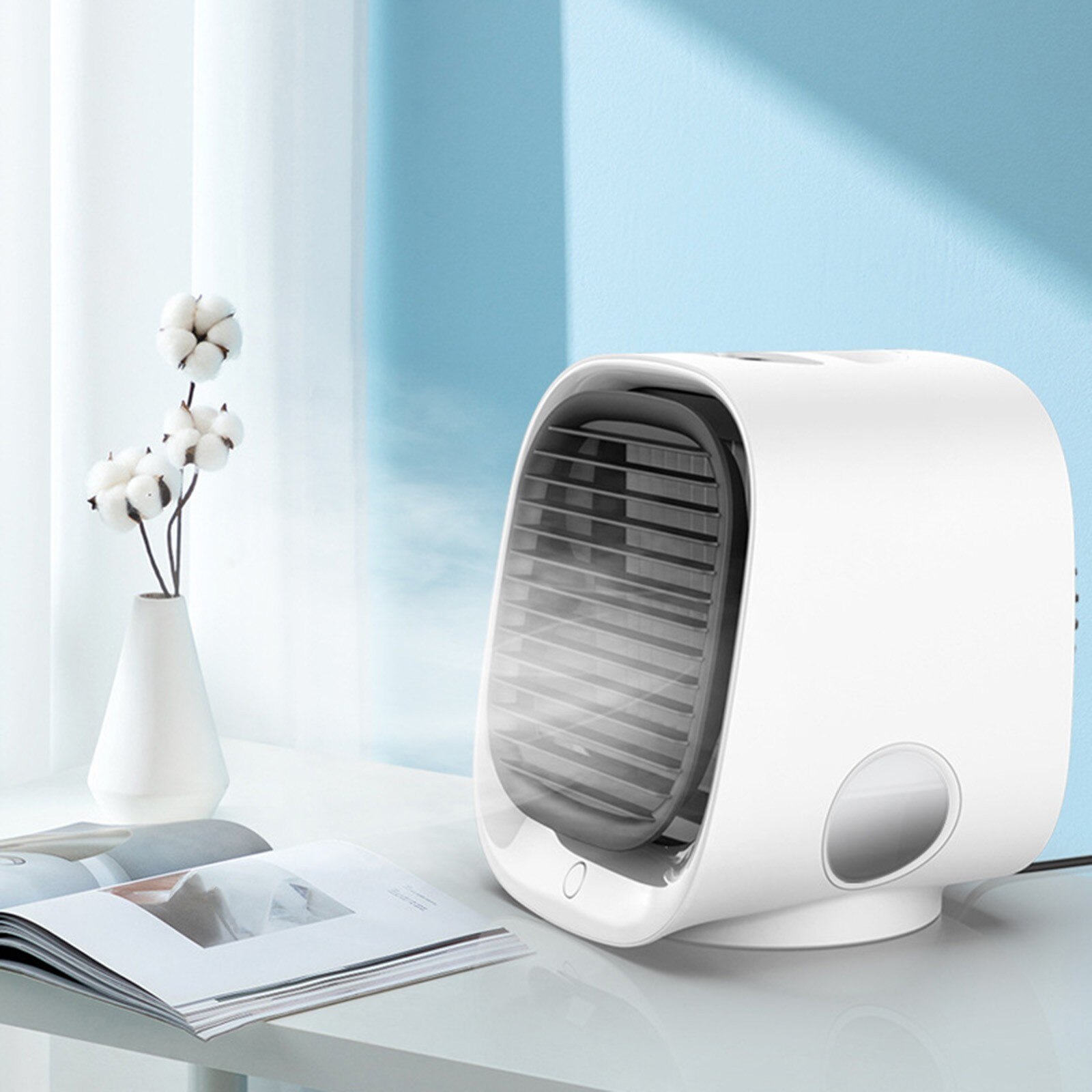 Desktop Air Conditioner Fan Usb Mini Cold Air Cooler Purifying Humidifying Air Cooling Fan For Office Home Summer Small Desk Fan
