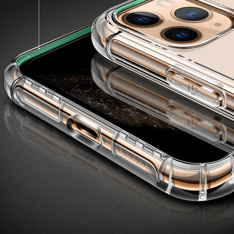Silicone Soft TPU Anti-Knock Phone Case for iPhone 12 Mini 11 Pro Max SE X XR XS Max Transparent Phone Case for iPhone 12 11 Pro