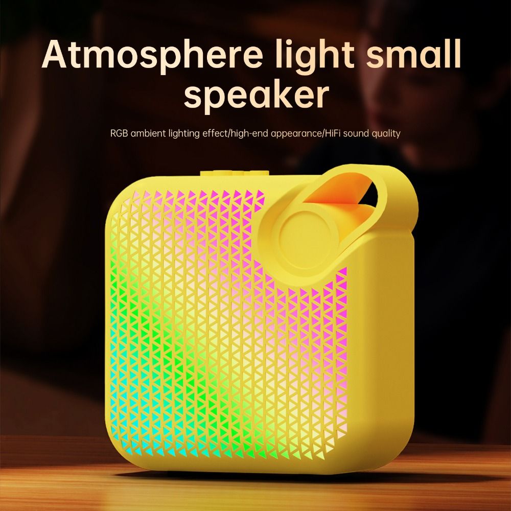 Mini kannettava bluetooth-kaiutin tunnelmalampulla stereoääni subwoofer langaton äänilaatikko korkea ääni superbasso