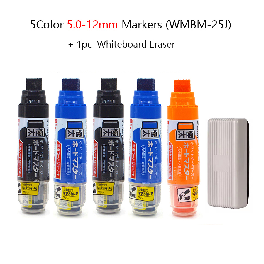 Pennarelli scolastici PILOT per lavagna bianca, penna cancellabile con inchiostro ricaricabile ecologico WBMAVBM, cose didattiche originali del Giappone: BIANCO