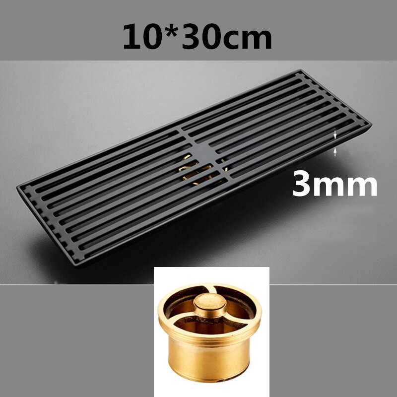 Thickened Stainless Steel Floor Drain Solid Large Displacement Strip Bathroom Hotel Rectangular Floor Drain