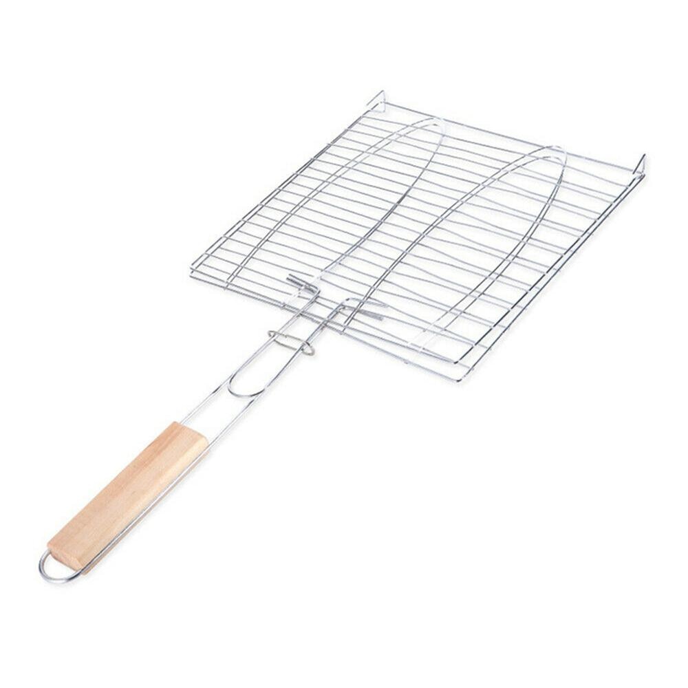 1 PC Nicht-Stock BBQ Fisch Clip Tragbare Edelstahl BBQ Korb Grill Fisch Clip Netz Außen Grill maschen