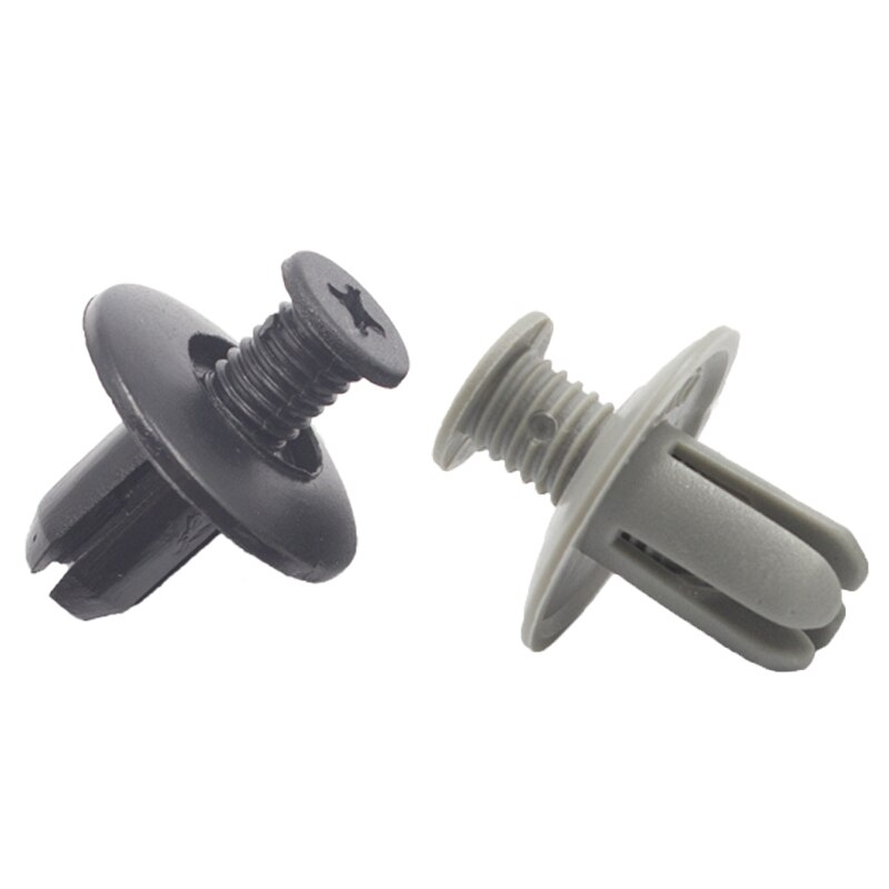 Kalili grå svart 8mm- håls auto plast stötfångare dörrskruv push-typ expanderande nitpaneler trim hållare nylon fästen clips