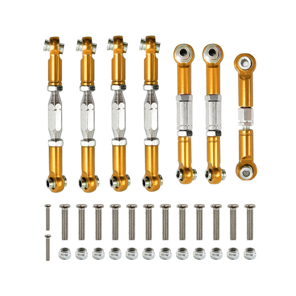 Juego de varillas de dirección con varilla de tracción servo de conexión de metal para WLtoys 1:14 144001 124018 124019 Piezas de actualización de coche RC: Lavanda