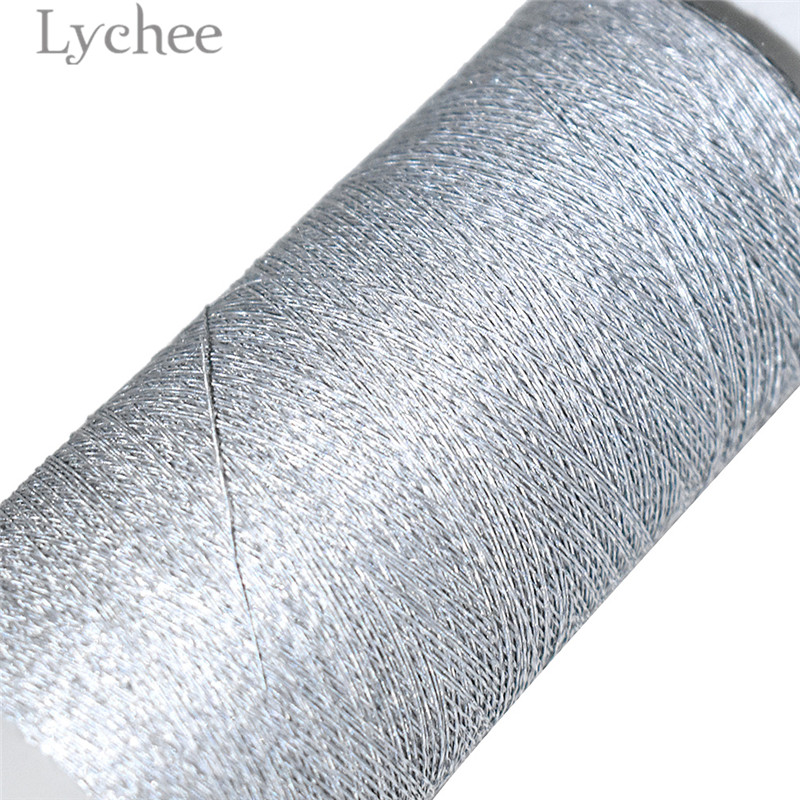 Lychee Life 1000m Polyester Reflective Sewing Thread Embroidery Sewing Thread Line DIY Sewing Material Supplies