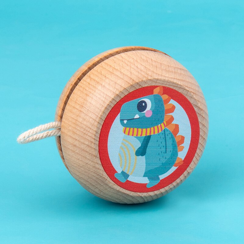 Bola de YOYO de dibujos animados de madera para niños, 6 estilos, juguetes para niños, agarre/movimiento, desarrollo de habilidad, juguetes clásicos chinos para niños: Rojo