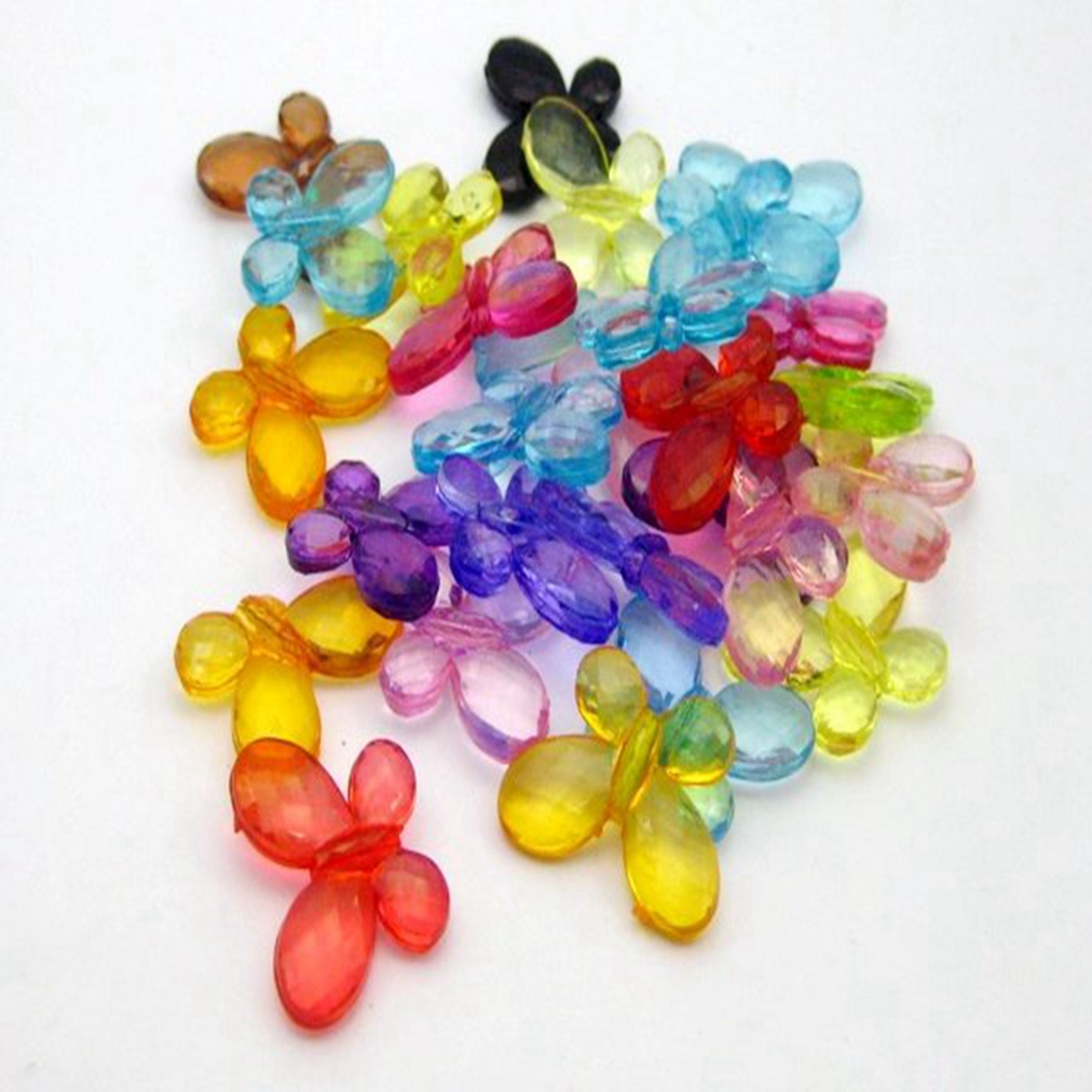 Craft Diy Gemengde Kleur Transparant Acryl Charm Kralen Diverse Vlinder Vorm: Rood