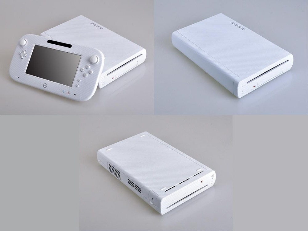 Wit Carbon Vinyl Skin Sticker Protector voor Nintendo Wii U en controller skins Stickers