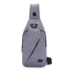 Tinyat Sling Bag Voor 7.9 Pad Zwart Casual Functionele Mannen Borst Zak Dubbele Hoofdtelefoon Jack Mannen Schoudertassen Crossbody tas: Gray