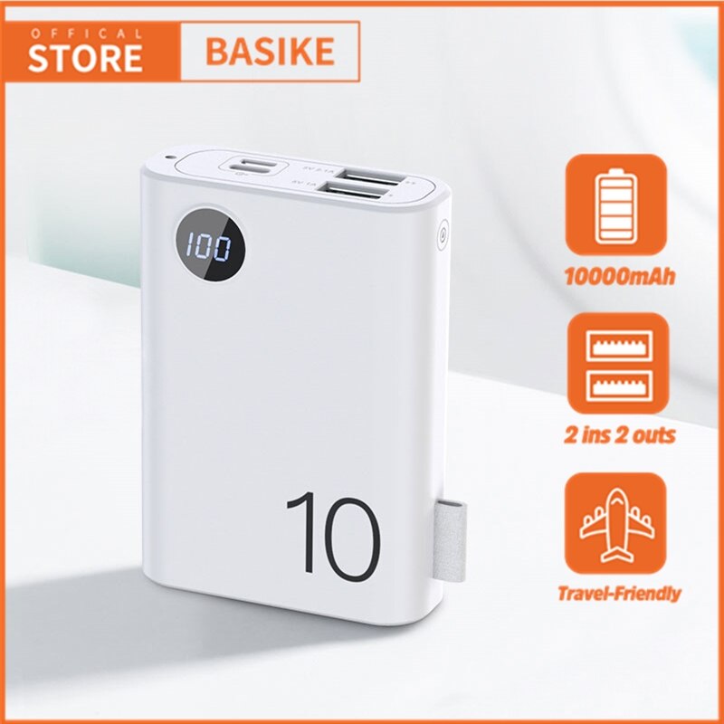 BASIKE Portable Power Bank Mini Powerbank Auxiliary Battery For iPhone External Battery Spare Battery Charger For All Phone