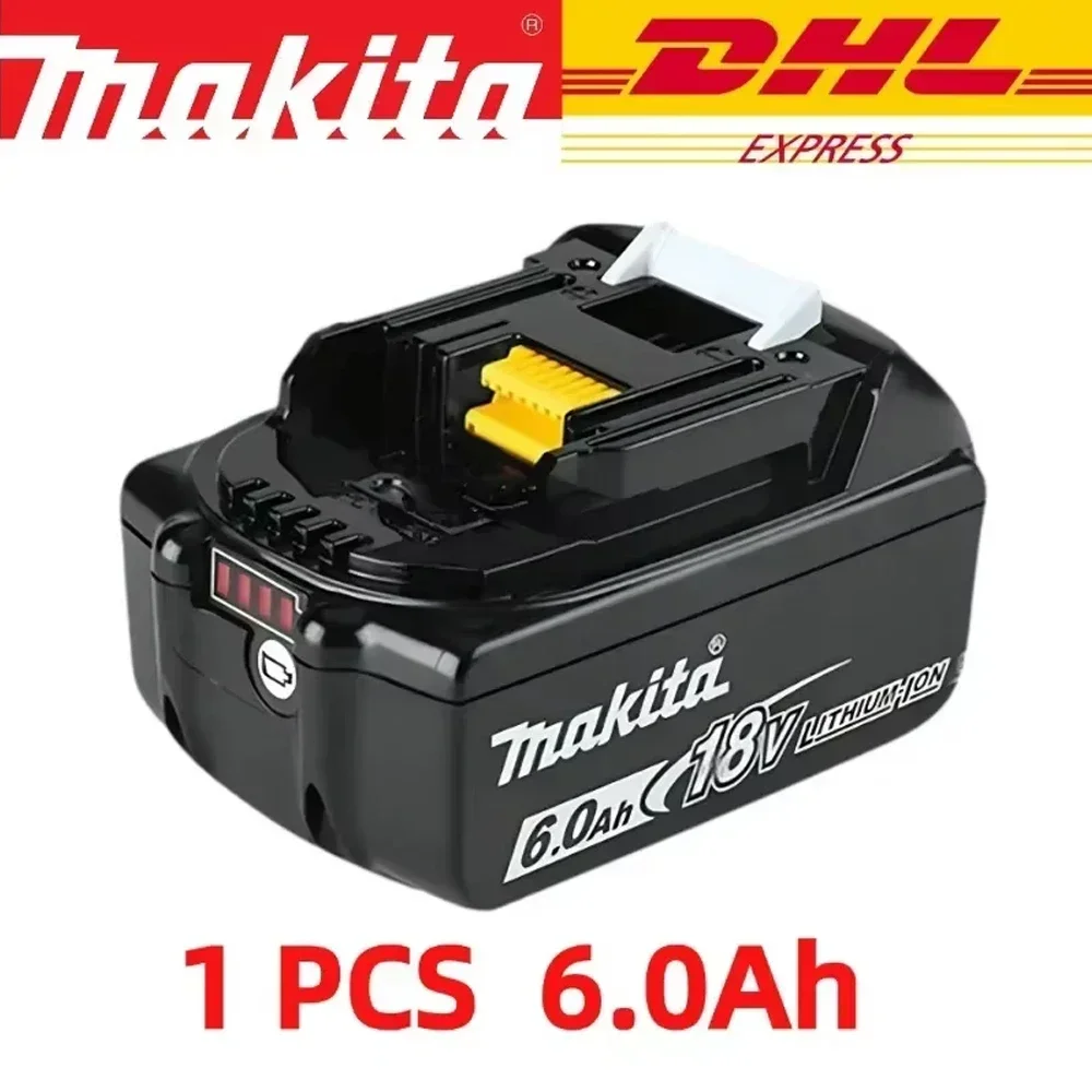 100% batterie Rechargeable d'origine Makita 18V 6.0Ah, pour batterie d'outils électriques Makita BL1830 BL1830B BL1840 BL1840B BL1850 BL1850B: BLEU CIEL