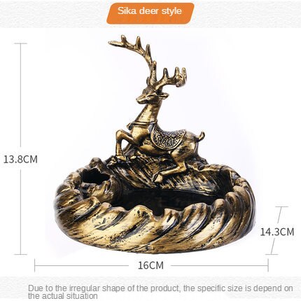 Europese Stijl Retro Creatieve Lade Dragon Elanden Leeuw Asbak Hars Ash Tray Woonkamer Home Office Decoratie Ornamenten: 4
