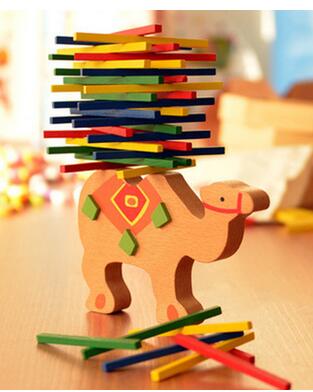 Färg pinne spel trä elefant kamel balansstråle förälder-barn spel barns pedagogiska leksaker