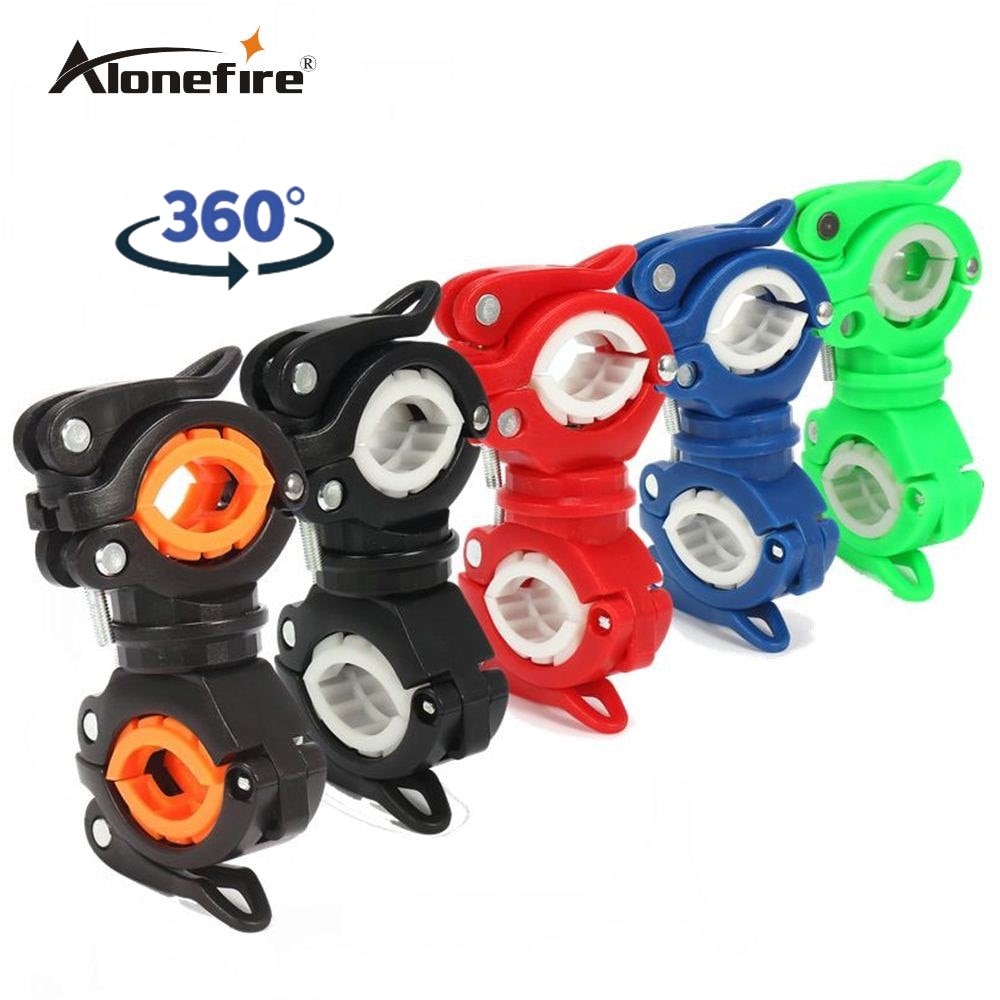 Alonefire 360 graders rotation cykellommelygteholder cykellygte lommelygte mount led hoved front lygte holder clip mount