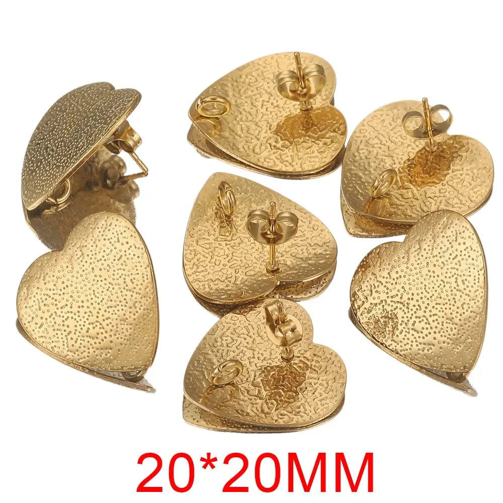 10 stks Rvs Ster Ovaal Hart Oorbel Basis Connector voor Oorbellen Post Terug voor DIY Sieraden Maken Benodigdheden: GRIJS