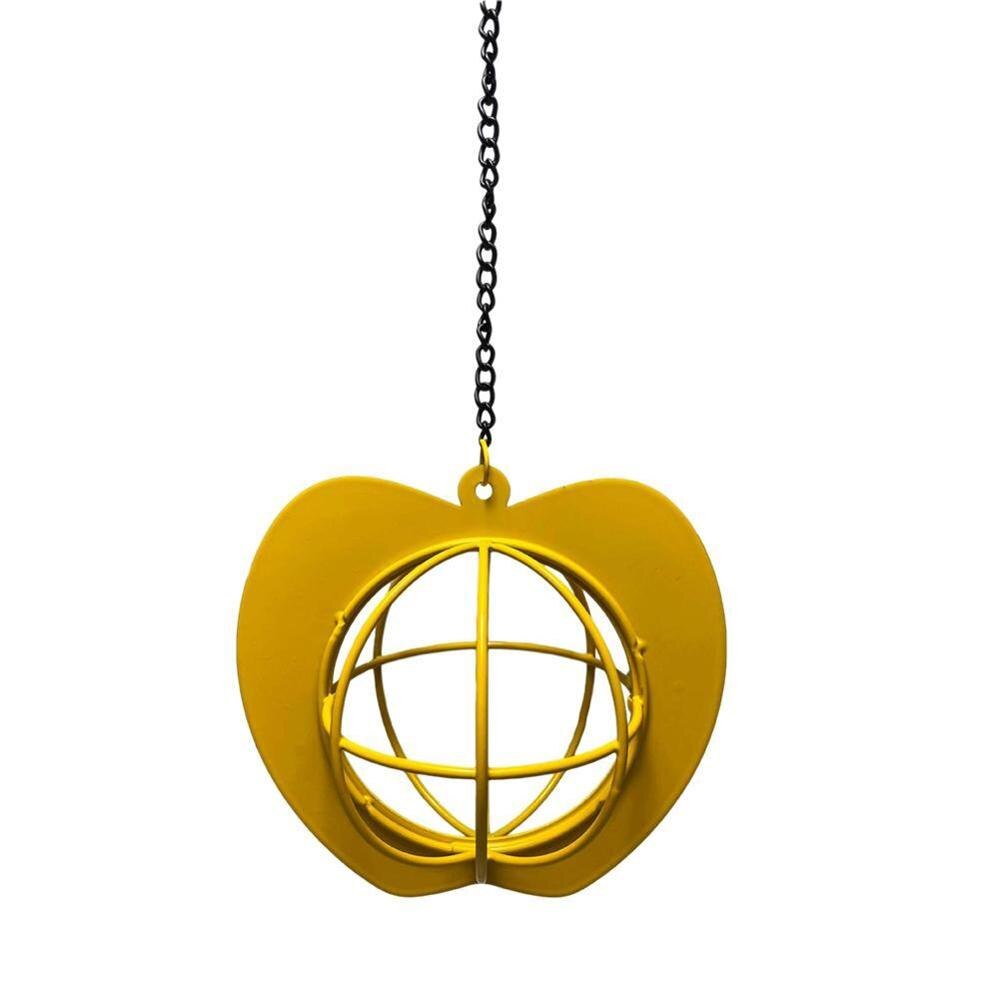 Bird Feeders Hanging Metal Iron Apple Bird Feeder Cage Ball Seed Feeder: green