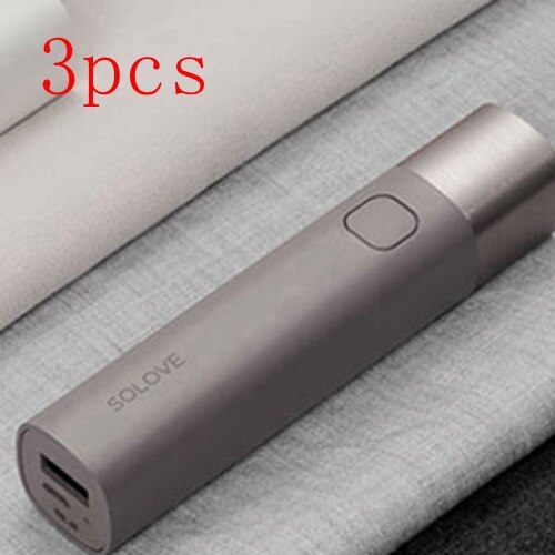 Youpin SOLOVE Taschenlampe X3 USB Typ-C Wiederaufladbare Elektrische Taschenlampe Helligkeit EDC Taschenlampe 3000mAh Energie Bank Mini LED taschenlampe: lila 3stck