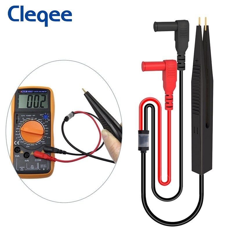 Cleqee P1503E Multimeter Test Leads Kits with Replaceable Needle Probes Alligator Clip 4mm Banana Plug PVC Cable 1000V