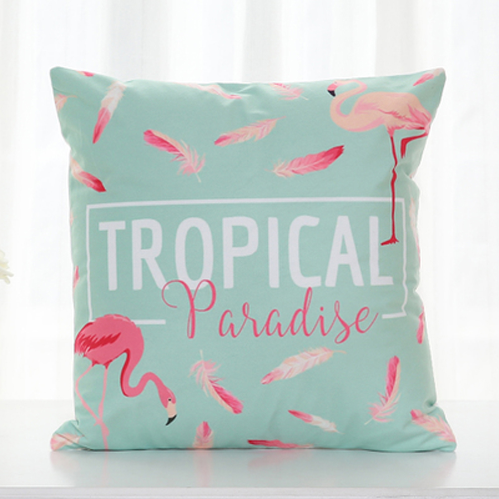 Nordic Flamingo Tropische Blad Kussenhoes Bloem Polyester Sierkussen Woondecoratie Sofa Decoratieve Kussensloop: 8