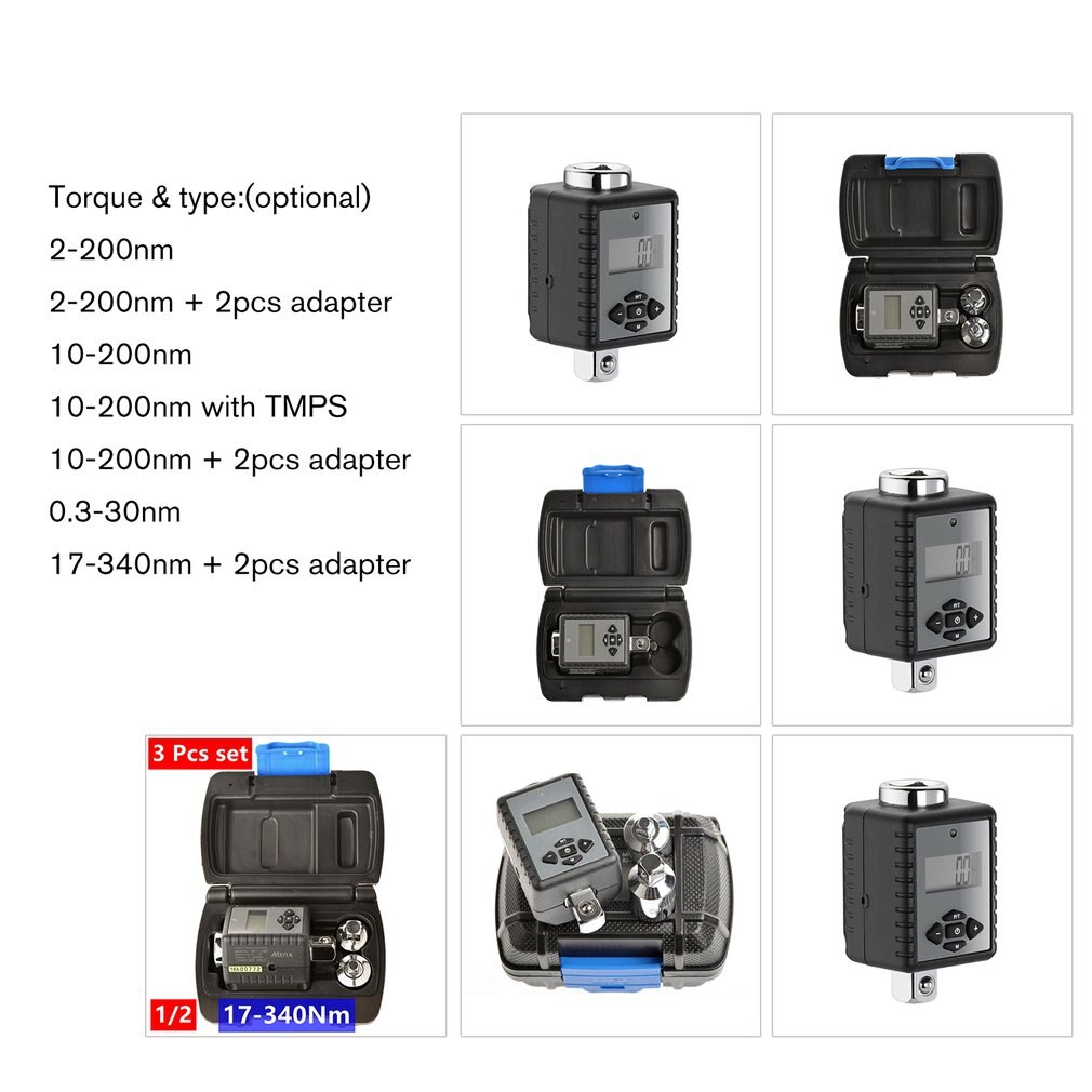 1/2" Digital Adjustable Torque Wrench Tools kit set Bicycle Bike Repairing Electronic Spanner Hand Tool set