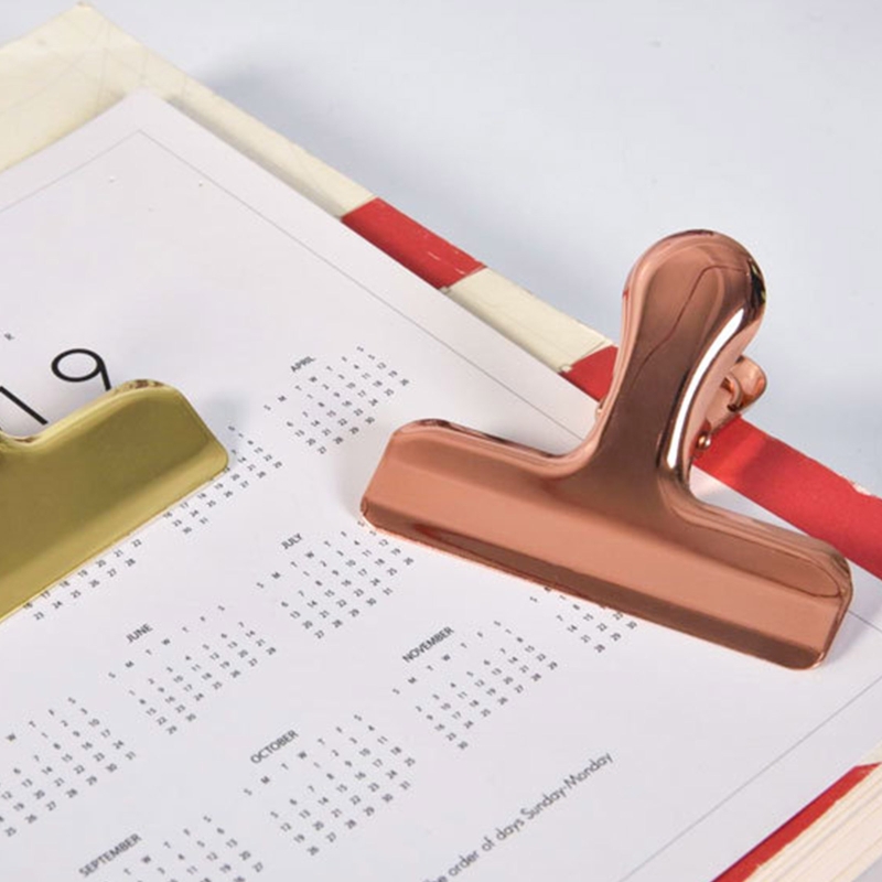 Large Bull Clip Stainless Steel Paper Clamp Colorful Hinge Clips File Clip Office Supplies for Receipt Document Food Bag